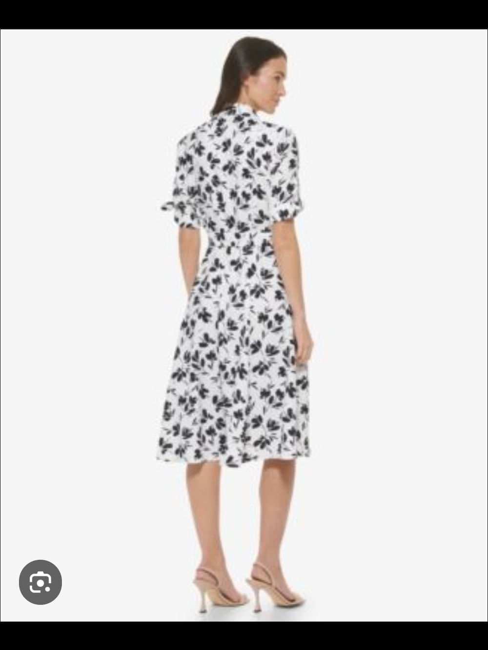 Calvin Klein White Top with Navy Floral Print - Picture 2 of 15